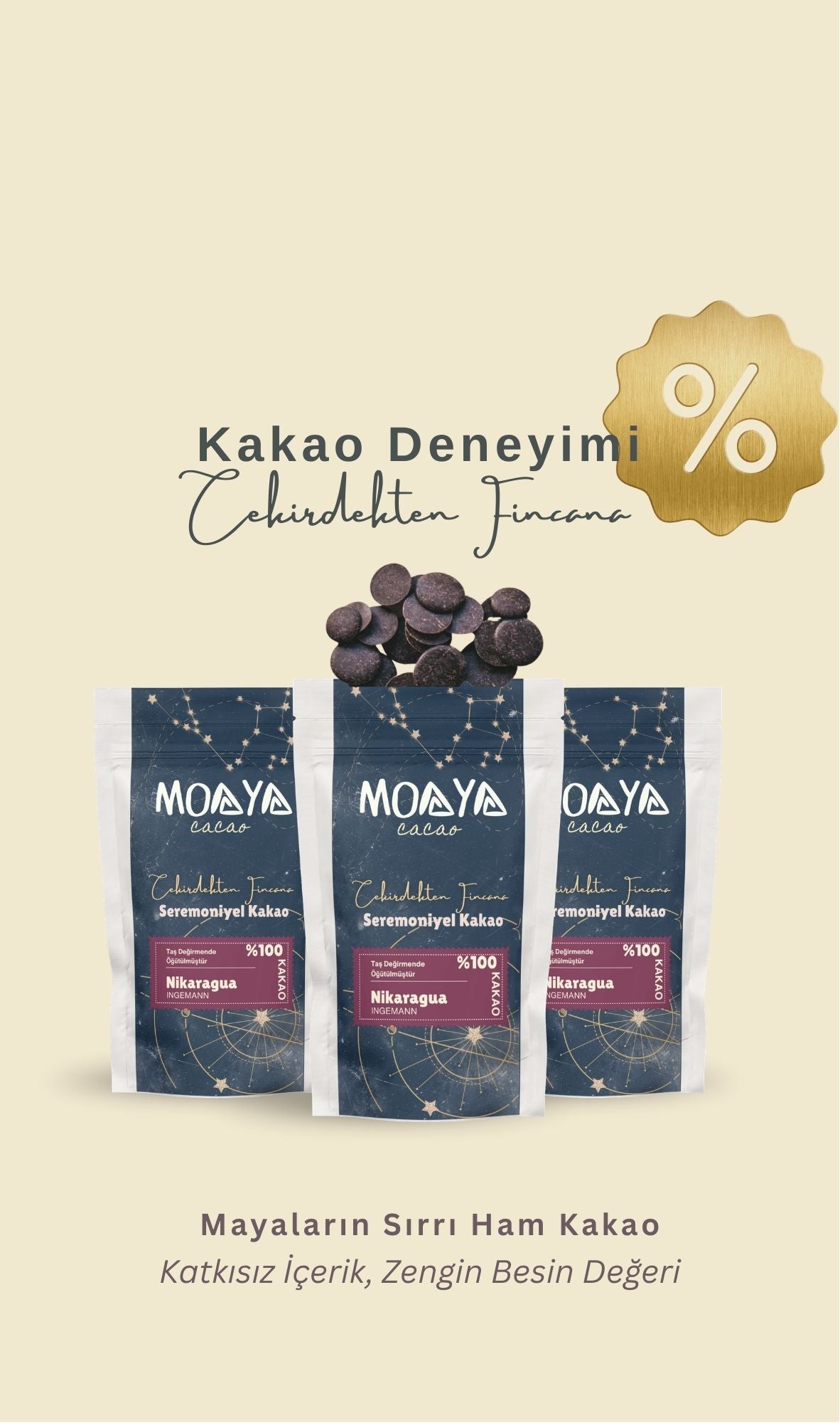 Seremoniyel Kakao Deneyim Seti - %100 Ham Kakao 3'lü Set