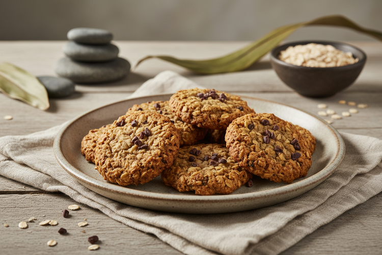 Yulaflı kakao nibli Muzlu Kurabiye (Unsuz & Şekersiz)